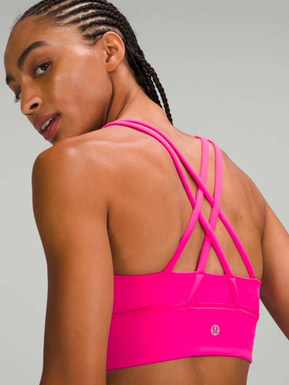 Lululemon Energy Longline Bra Medium Support, B–D Cups in Sonic Pink size 10